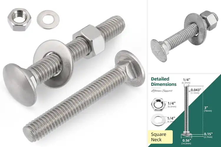 Detailed view of Best 3 Inch Carriage Bolts