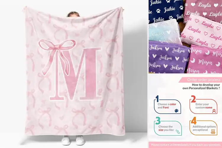 Detailed view of Best Custom Name Blankets: Perfect Gift for Cozy Moments