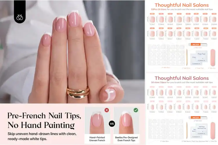 Detailed view of Best French Tip Nails