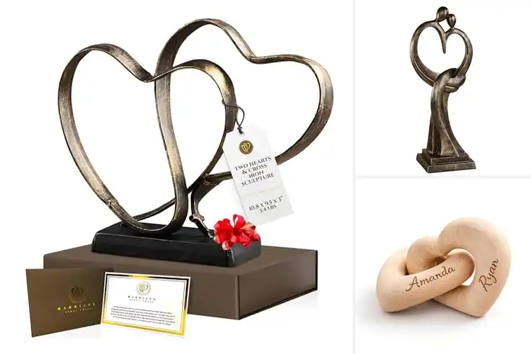 Detailed view of Best Heart Sculptures For Couples